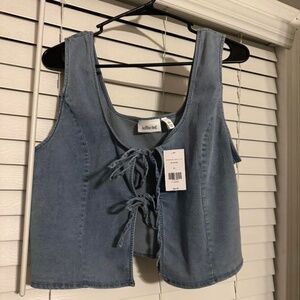 Denim-like Bow Tank